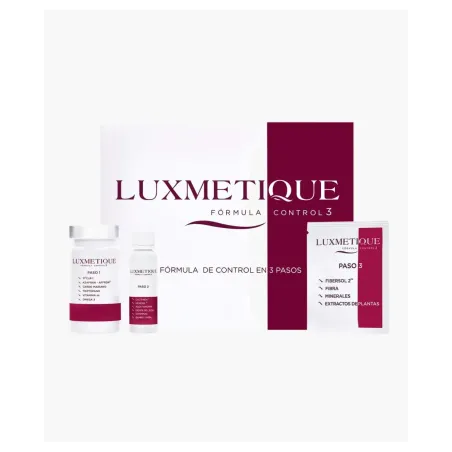 Luxmetique Fórmula Control 3: 15 Cápsulas + 15 Viales Bebiles + 15 Sobres