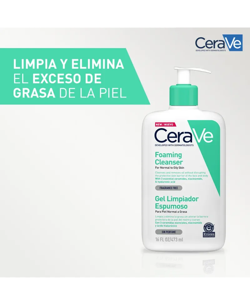 Cerave Gel Limpiador Espumoso 473 ml
