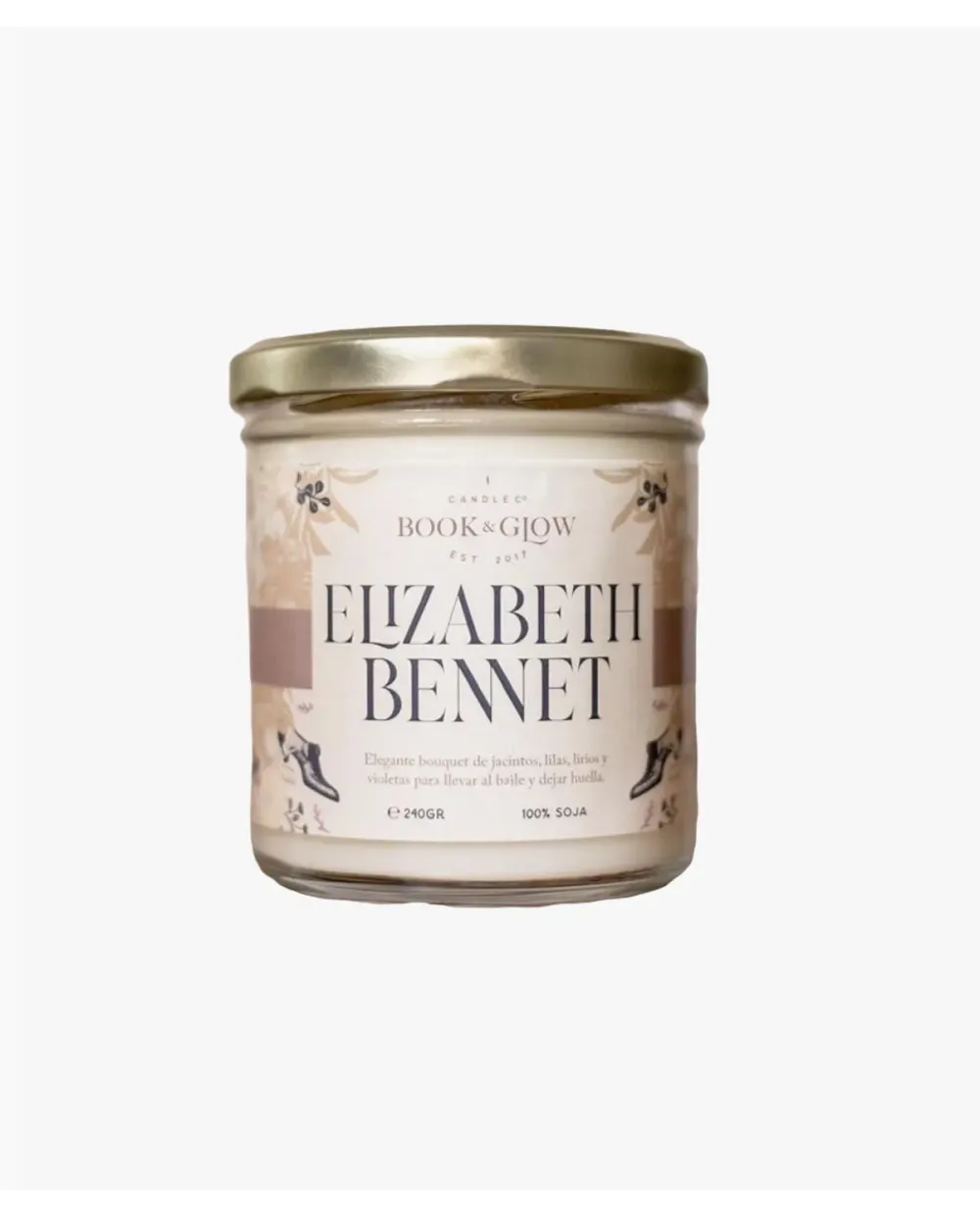 Book & Glow Elizabeth Bennet - Vela de Soja Vegana