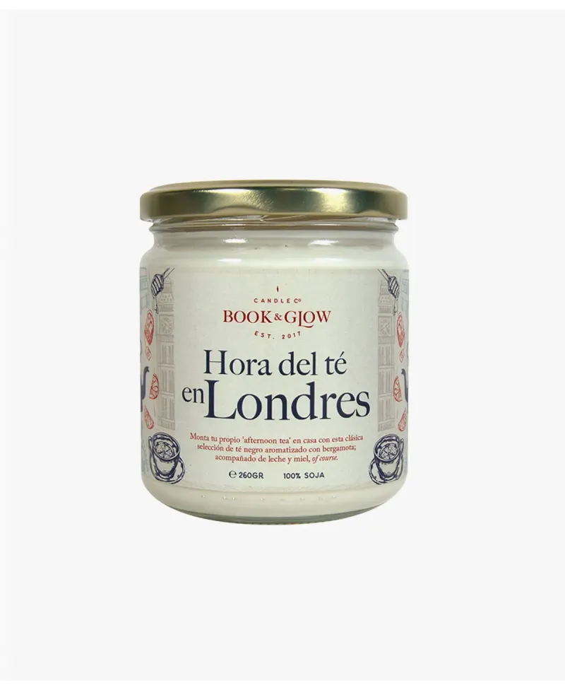 Book & Glow Hora del té en Londres - Vela de Soja Vegana