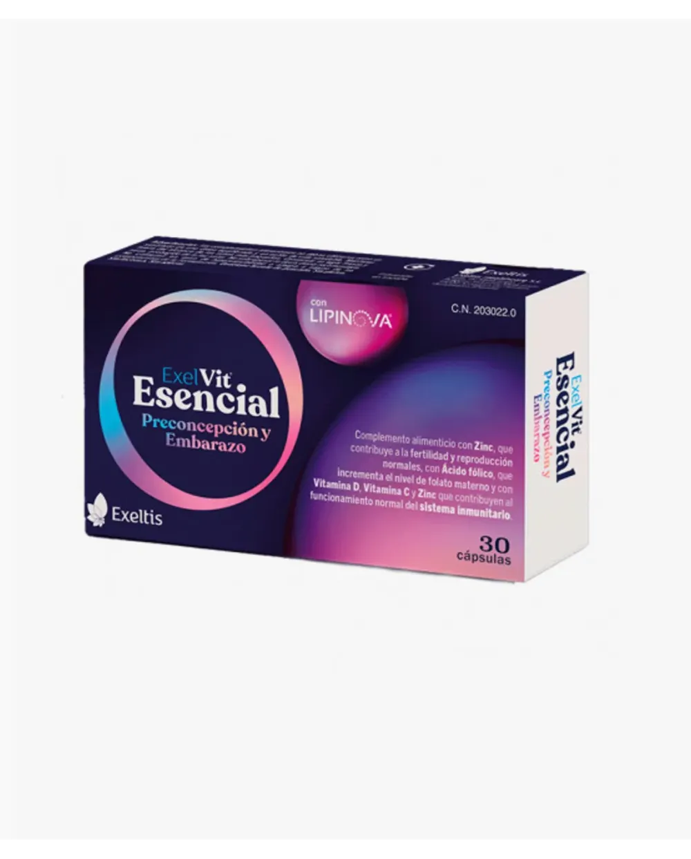 Exelvit Esencial Preconcepción y Embarazo 30 Cápsulas