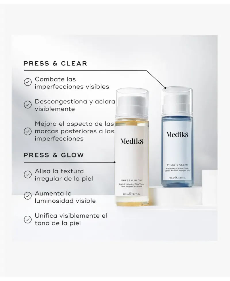 Medik8 Press & Clear Tónico Exfoliante 2% BHA 150 ml