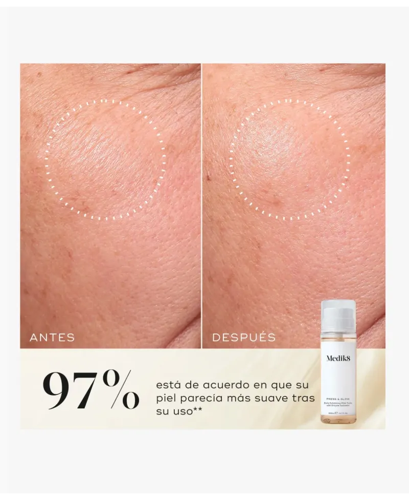 Medik8 Press & Glow Tónico Exfoliante Diario PHA 200 ml