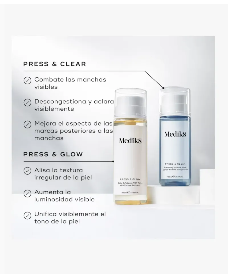 Medik8 Press & Glow Tónico Exfoliante Diario PHA 200 ml