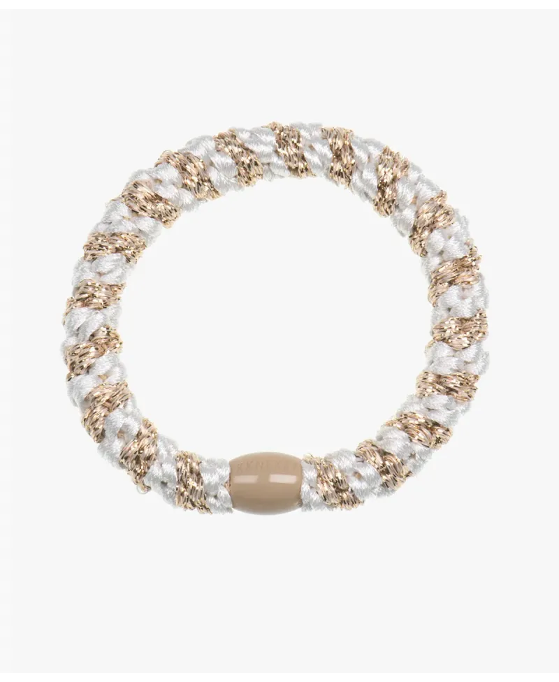 Kknekki Rayas Brillantes Blancas y Beige 1 Unidad