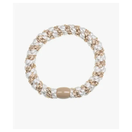 Kknekki Rayas Brillantes Blancas y Beige 1 Unidad