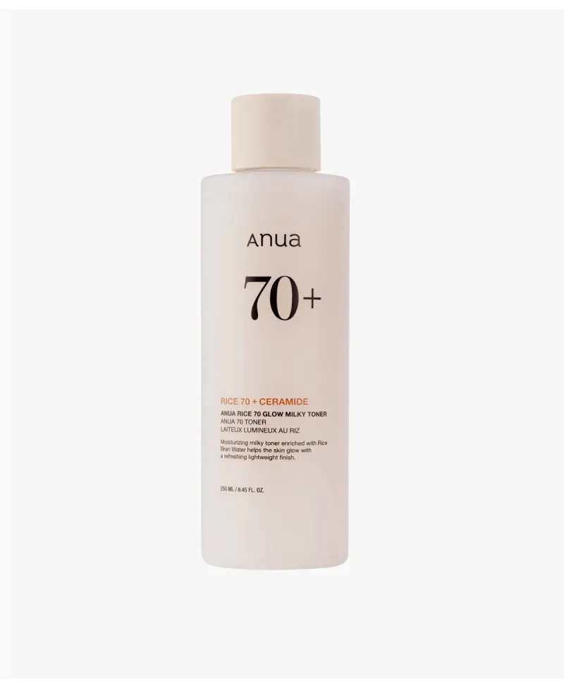 Anua Rice 70 Glow Milky Toner Tónico Facial Hidratante de Arroz 250 ml