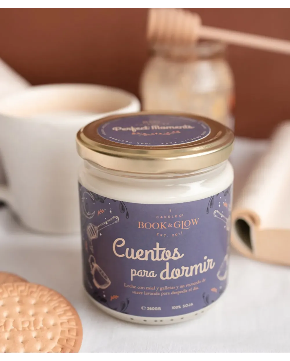 Book & Glow Cuentos para Dormir - Vela de Soja Vegana