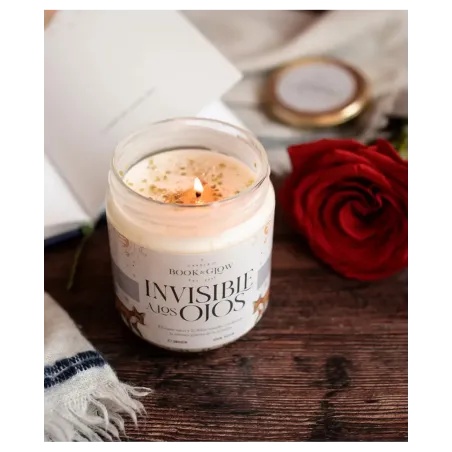 Book & Glow Invisible a los Ojos - Vela de Soja Vegana