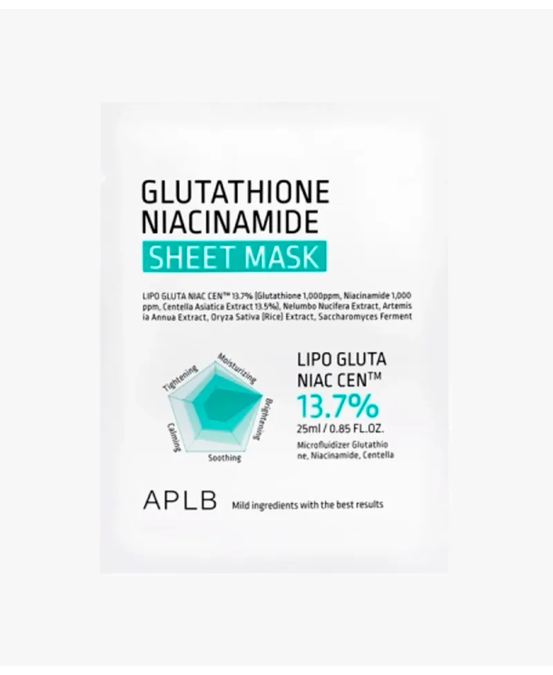 APLB Glutathione Niacinamide Sheet Mask Mascarilla Facial 25 ml