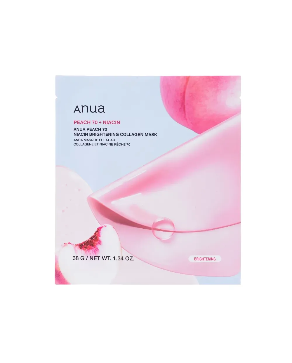 Anua  Peach 70 Niacin Brightening Collagen Mask 38G