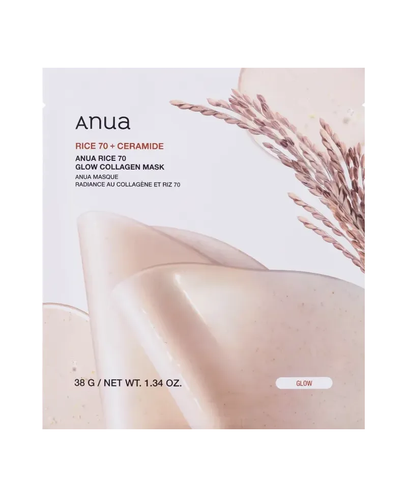 Anua Rice 70 Glow Mascarilla de colágeno iluminadora 38g