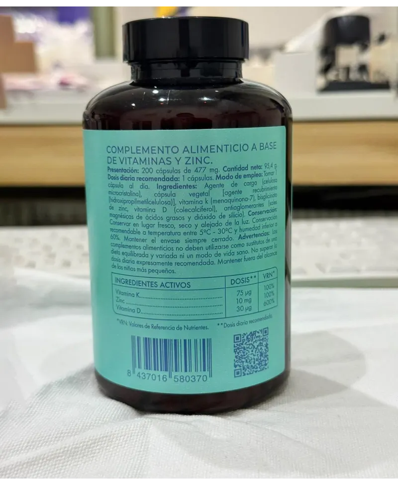 Marta Masi Max Vitamina D3 + Vitamina K2 + Zinc 200 cápsulas