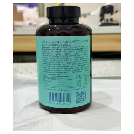 Marta Masi Vitamina D3 + K2 + Zinc (200 Cápsulas) | Huesos, Inmunidad y Vitalidad