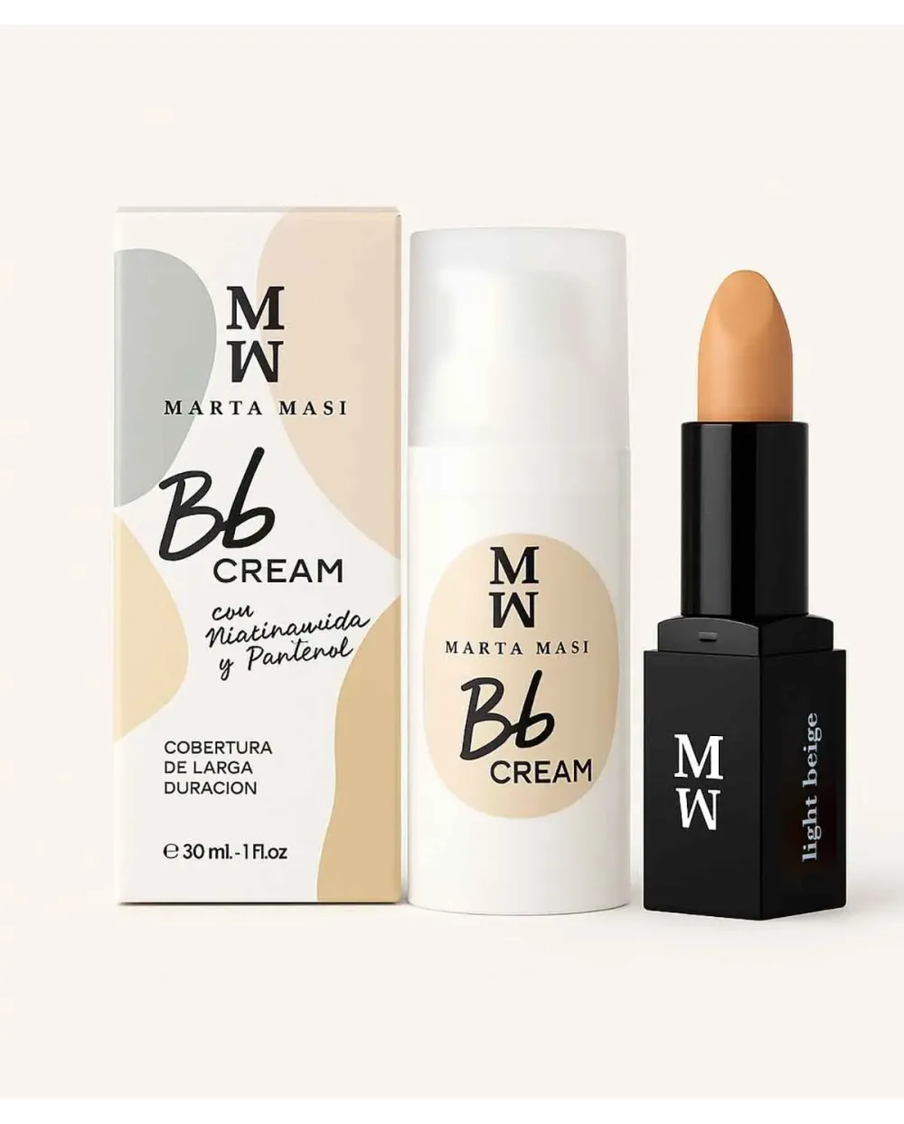 Marta Masi BBcream Crema Hidratante con Color (30ml) + Marta Masi corrector Hidratante Light Beige
