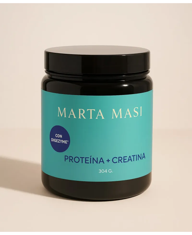 Marta Masi Proteína & Creatina 300gr con DigeZyme® | Suplemento para Masa Muscular y Rendimiento