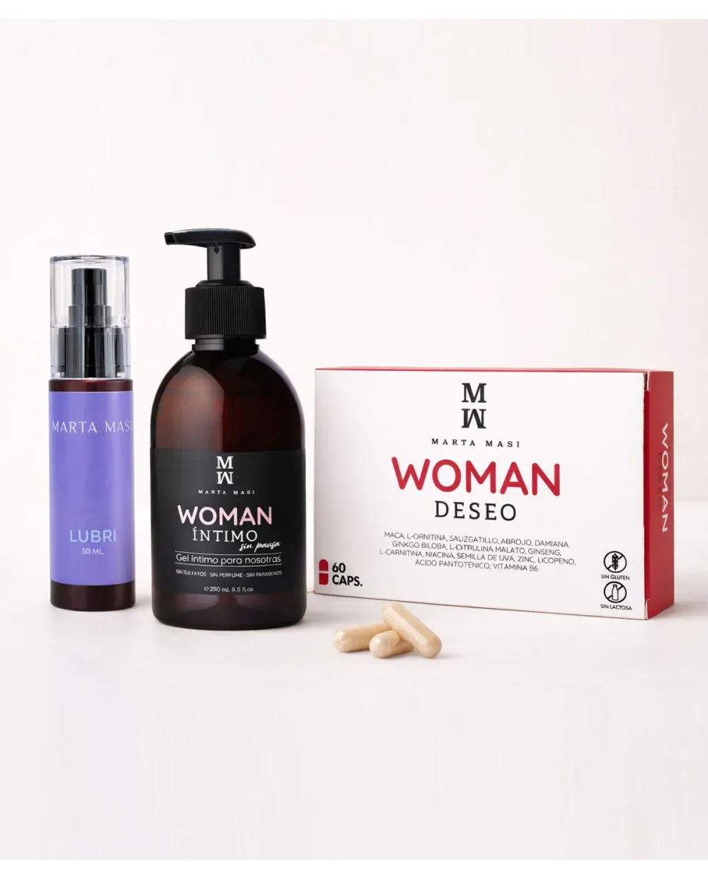 Marta Masi Woman Lubri 50 ml + Marta Masi Woman Deseo 60 Cápsulas + Marta Masi Woman Intimo 250 ml