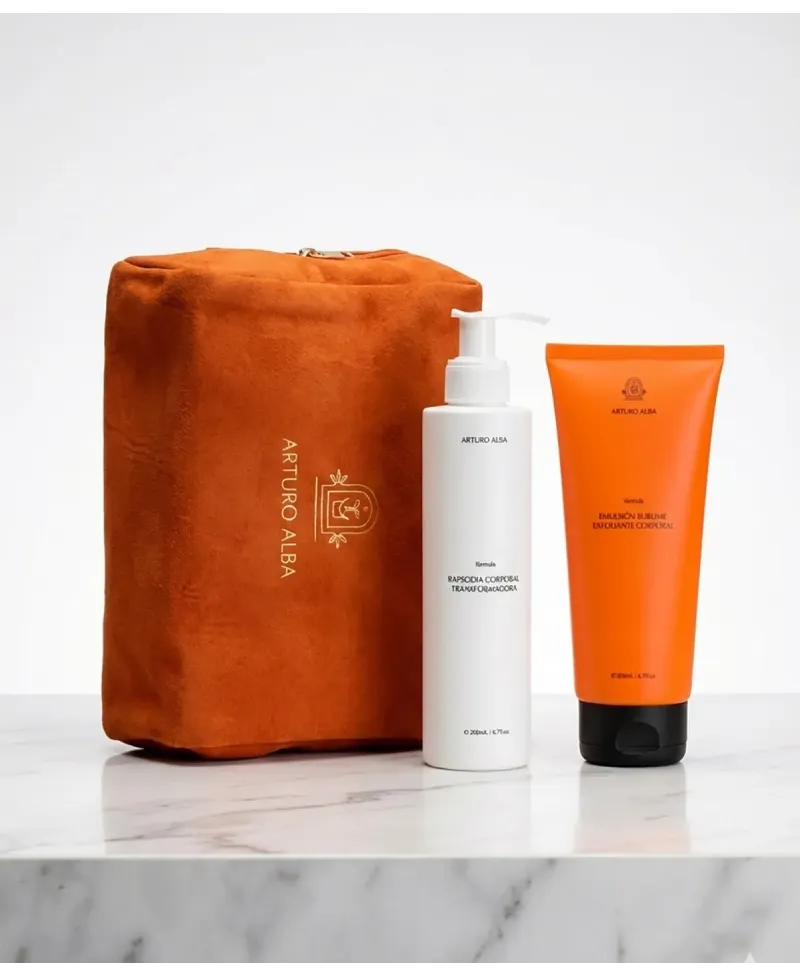 Pack Arturo Alba: Ritual Metamorfosis Corporal (Emulsión Exfoliante + Rapsodia) + Neceser REGALO